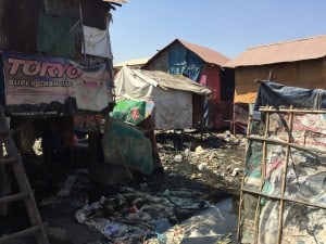 This is one of the neighborhoods we visited in the slums of Pnomh Penh.  In rainy season the water will flow beneath all of these homes.  It is very unhealthy here!