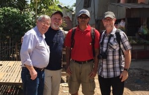 Ron, Jim and I with James S., an indigenous  Cambodian missionary to the people of the slums  of Pnomh Penh and to the villages beyond.