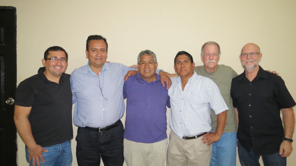 From Left to Right: Peru Leadership Team - Hector Del Carpio, Pastor Gilberto Varillas, Pastor Fabian Santillan, Pastor Jose Amaya, Chuck Moore and Brian Weller.